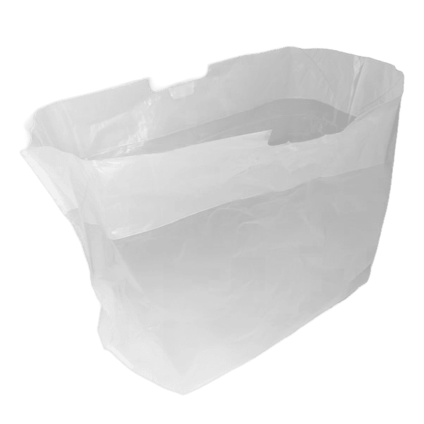 White plastic bag on black background.